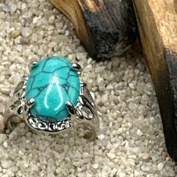 Turquoise silver ring - Picture 1 of 2